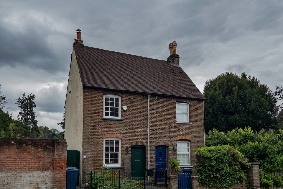 Red-brick house on an English residential street